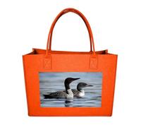 RTFGHJS Loon Birds Tote Bags Reusable Shopping Bag Grocery Bag Felt Handbags Storage Bags Fruit Orange