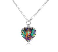 RTFGHJS Magic Witch Witchcraft Bohemian Urn Necklace for Ashes Personalized Cremation Jewelry Heart Pendant Keepsake Jewelry for Dog Cat Sympathy Gift for Pets Lovers