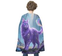 RTFGHJS Mandala Halloween Cloak Christmas Cape Costume Accessory Cosplay Cloak for Parties Short Capes, Fantasy Cat, One Size