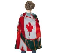 RTFGHJS Many Small Canadian Flags Halloween Cloak Christmas Cape Costume Accessory Cosplay Cloak for Parties Short Capes