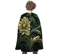 RTFGHJS Mermaid in The Mysterious Cave Halloween Cloak Christmas Cape Costume Accessory Cosplay Cloak for Parties Short Capes, Dark Green and Green Style, One Size