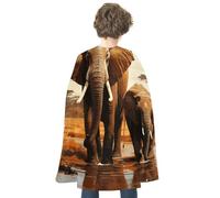 RTFGHJS Mermaid in The Mysterious Cave Halloween Cloak Christmas Cape Costume Accessory Cosplay Cloak for Parties Short Capes, Elephant Family, One Size