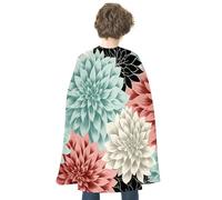 RTFGHJS Mermaid in The Mysterious Cave Halloween Cloak Christmas Cape Costume Accessory Cosplay Cloak for Parties Short Capes, Dahlia Flower, One Size