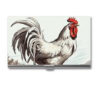 RTFGHJS Monstera Deliciosa Banana Palm Business Card Holder, Metal Slim Name Card Case, Pocket Cards Holder for Women Or Men, Name Cards Booklet for Professionals, Executives, Chicken sketch, One Size