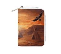 RTFGHJS Native American Tribes Credit Card Holder Wallet PU Leather Card Case Cards Protector Front Pocket Wallets