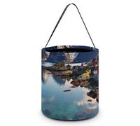 RTFGHJS Norway Islands Halloween Treat Bags with Handles Candy Bucket for Trick Or Treating, Party Favor Bags