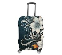 RTFGHJS Novelty Boho Abstract Flowers Luggage Cover Elastic Luggage Covers for Suitcase Travel Luggage Covers Anti-Scratch Washable Suitcase Sleeve Fits 19-32 Inch Luggage, white, M