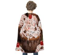 RTFGHJS Octopus on The Seabed Halloween Cloak Christmas Cape Costume Accessory Cosplay Cloak for Parties Short Capes, Cupcake and Muffin, One Size