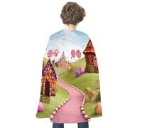 RTFGHJS Octopus on The Seabed Halloween Cloak Christmas Cape Costume Accessory Cosplay Cloak for Parties Short Capes, Candy Land, One Size