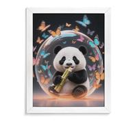 RTFGHJS Orange Bubble Windmill Panda Diamond Painting Kit - DIY Canvas Art Decor with Drill Pen, Tray & Wax, Waterproof Sparkling Wall Craft for Home Decor, Birthdays, Christmas White Wood 40 * 50cm