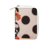 RTFGHJS Orange - Dotted Clown Credit Card Holder Wallet PU Leather Card Case Cards Protector Front Pocket Wallets
