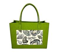 RTFGHJS Oysters And Shells Tote Bags Reusable Shopping Bag Grocery Bag Felt Handbags Storage Bags Light Green