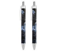 RTFGHJS Panther With Blue Eyes Ballpoint Pens Retractable Ball Point Pens Smooth 0.5mm Medium Writing Pen Black Ink Pen for Men Women 2 PCS