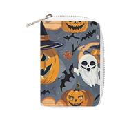 RTFGHJS Patchwork Pattern PU Leather Card Holder - Slim Durable Credit Card Organizer for Men & Women, The Wandering Ghost, 16x11.5cm