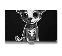 RTFGHJS Pet Dog Stickers Business Card Holder, Metal Slim Name Card Case, Pocket Cards Holder for Women Or Men, Name Cards Booklet for Professionals, Executives
