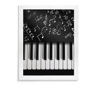 RTFGHJS Piano Keys with Musical Notes Diamond Painting Kit - DIY Canvas Art Decor with Drill Pen, Tray & Wax, Waterproof Sparkling Wall Craft for Home Decor, Birthdays, Christmas White Wood 40 * 50cm