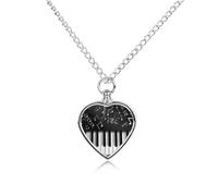 RTFGHJS Piano Keys with Musical Notes Urn Necklace for Ashes Personalized Cremation Jewelry Heart Pendant Keepsake Jewelry for Dog Cat Sympathy Gift for Pets Lovers