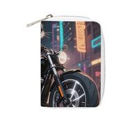 RTFGHJS Rabbit Riding Motorcycles Credit Card Holder Wallet PU Leather Card Case Cards Protector Front Pocket Wallets