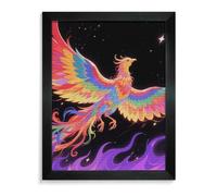 RTFGHJS Radiant Phoenix Diamond Painting Kit - DIY Canvas Art Decor with Drill Pen, Tray & Wax, Waterproof Sparkling Wall Craft for Home Decor, Birthdays, Christmas Blackwood 40 * 50cm