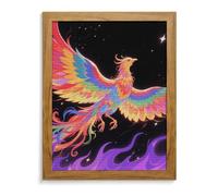 RTFGHJS Radiant Phoenix Diamond Painting Kit - DIY Canvas Art Decor with Drill Pen, Tray & Wax, Waterproof Sparkling Wall Craft for Home Decor, Birthdays, Christmas Yellow Wood 40 * 50cm