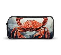 RTFGHJS Red Crab Sea Pencil Case, Large Capacity Zipper Pencil Pouch Portable Office Stationery Makeup Bag, Desk Organizer for Stationery, Travel Toiletry, Makeup, Supplies