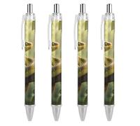 RTFGHJS Rough - Scaled Bush Viper Ballpoint Pens Retractable Ball Point Pens Smooth 0.5mm Medium Writing Pen Black Ink Pen for Men Women 4 PCS