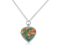 RTFGHJS Rust World Map Urn Necklace for Ashes Personalized Cremation Jewelry Heart Pendant Keepsake Jewelry for Dog Cat Sympathy Gift for Pets Lovers