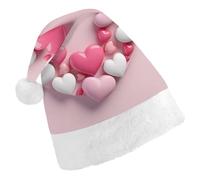 RTFGHJS Santa Hat for Adults Christmas - Heart Shaped Frame Xmas Hat with Pom Pom, Xmas Hats for New Year Festive