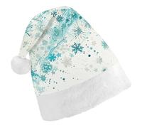 RTFGHJS Santa Hat for Adults Christmas - Snowflakes And Glitter Xmas Hat with Pom Pom, Xmas Hats for New Year Festive