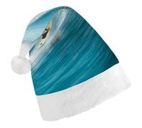 RTFGHJS Santa Hat for Adults Christmas - Surfing Xmas Hat with Pom Pom, Xmas Hats for New Year Festive