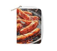 RTFGHJS Sausage on Fire Credit Card Holder Wallet PU Leather Card Case Cards Protector Front Pocket Wallets