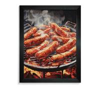 RTFGHJS Sausage on Fire Diamond Painting Kit - DIY Canvas Art Decor with Drill Pen, Tray & Wax, Waterproof Sparkling Wall Craft for Home Decor, Birthdays, Christmas Blackwood 40 * 50cm