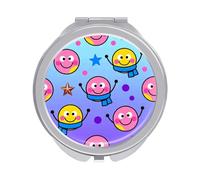 RTFGHJS Scarf Happy Face Compact Mirror Pocket Mirror 1x/2x Magnifying Small Mini Cute Travel Makeup Mirrors for Women Purse Holiday Pocket Mirrors for Purse Gifts Women