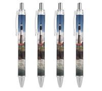 RTFGHJS Sea Lighthouse Ballpoint Pens Retractable Ball Point Pens Smooth 0.5mm Medium Writing Pen Black Ink Pen for Men Women 4 PCS
