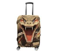RTFGHJS Snake Open Mouth Luggage Cover Elastic Luggage Covers for Suitcase Travel Luggage Covers Anti-Scratch Washable Suitcase Sleeve Fits 19-32 Inch Luggage, white, Small