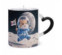 RTFGHJS Space - Suit Hamster Color Changing Mug Heat Activated Coffee Mug Funny Ceramic Magic Mugs Personalized Novelty Heat Sublimation Cups for Men Women Gifts 11 Oz
