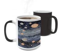 RTFGHJS Space Themed Art Color Changing Mugs Heat Sensitive Magic Mug 11 Oz Coffee Cup for Office, Ceramic Novelty Tea Mug with Handle for Home, Creative Gifts, Birthday, Anniversary
