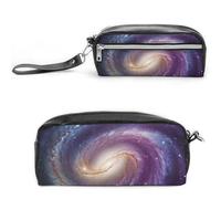 RTFGHJS Spiral Galaxy Pencil Case, Large Capacity Pencil Pouch, Leather Small Makeup Bag, Portable Zipper Stationery Bag for Stationery, Travel Toiletry, Makeup, Supplies
