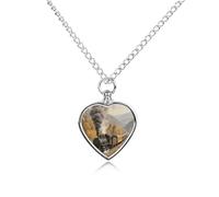 RTFGHJS Steam Train in The Valley Urn Necklace for Ashes Personalized Cremation Jewelry Heart Pendant Keepsake Jewelry for Dog Cat Sympathy Gift for Pets Lovers