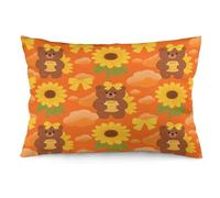 RTFGHJS Sunset Bear Sunflower Pillow Covers 12 "x20 Lumbar Throw Pillow Cover, Rectangle Plush Pillowcase Cushion Cover Summer Decorative Pillows Covers for Couch Sofa Bed Living Room Home Decor