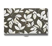 RTFGHJS The Shape of The Leaves Business Card Holder, Metal Slim Name Card Case, Pocket Cards Holder for Women Or Men, Name Cards Booklet for Professionals, Executives