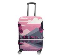 RTFGHJS Trees by The Lake Luggage Cover Elastic Luggage Covers for Suitcase Travel Luggage Covers Anti-Scratch Washable Suitcase Sleeve Fits 19-32 Inch Luggage, white, L