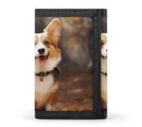 RTFGHJS Trifold Wallet for Men, A Brown Rabbit Coin Purse Slim Money Clip Credit Card Holder with 8 Card Slots, Corgi Dog, One Size, Modern