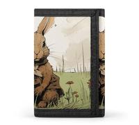 RTFGHJS Trifold Wallet for Men, A Brown Rabbit Coin Purse Slim Money Clip Credit Card Holder with 8 Card Slots, A Brown Rabbit, One Size, Modern
