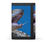 RTFGHJS Trifold Wallet for Men, Black And White Cats Coin Purse Slim Money Clip Credit Card Holder with 8 Card Slots, Snake on Rock, One Size, Modern