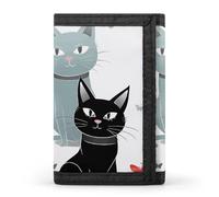 RTFGHJS Trifold Wallet for Men, Black And White Cats Coin Purse Slim Money Clip Credit Card Holder with 8 Card Slots, Black and White Cats, One Size, Modern