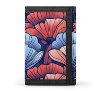 RTFGHJS Trifold Wallet for Men, Blue Hydrangea Pattern Coin Purse Slim Money Clip Credit Card Holder with 8 Card Slots, Art Deco Style, One Size, Modern
