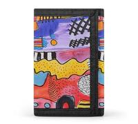 RTFGHJS Trifold Wallet for Men, Elegant Spring Daisy Flowers Coin Purse Slim Money Clip Credit Card Holder with 8 Card Slots, Bright Colored Curves, One Size, Modern