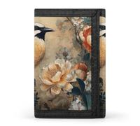 RTFGHJS Trifold Wallet for Men, Hug Tree Sloth Coin Purse Slim Money Clip Credit Card Holder with 8 Card Slots, Classical Pattern Flowers, One Size, Modern