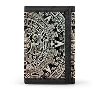 RTFGHJS Trifold Wallet for Men, Many Zombie Coin Purse Slim Money Clip Credit Card Holder with 8 Card Slots, Mayan Calendar End Of The World, One Size, Modern